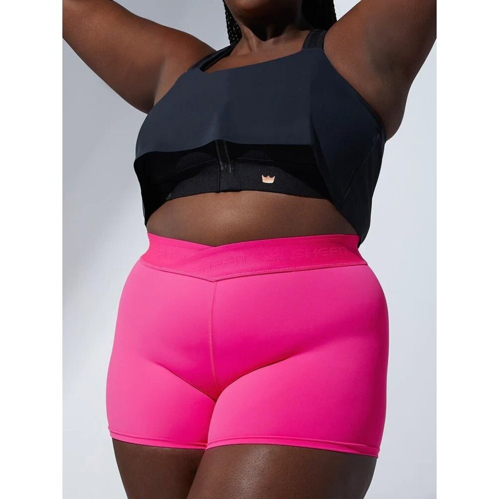 SHEFIT NWT V Waist Biker Short in Pink Glo‎ Size Medium